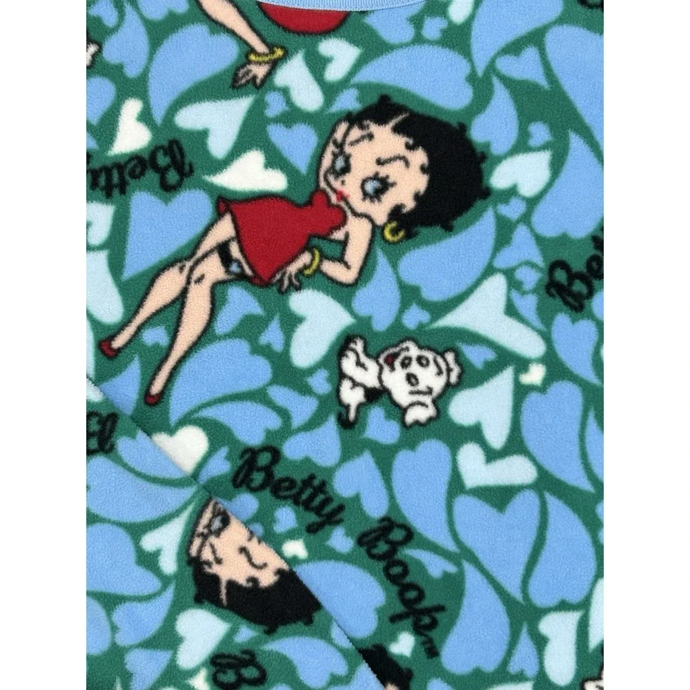 Betty Boop Girls Youth Pajama Set Shirt Lounge Pants Size Extra Large Blue